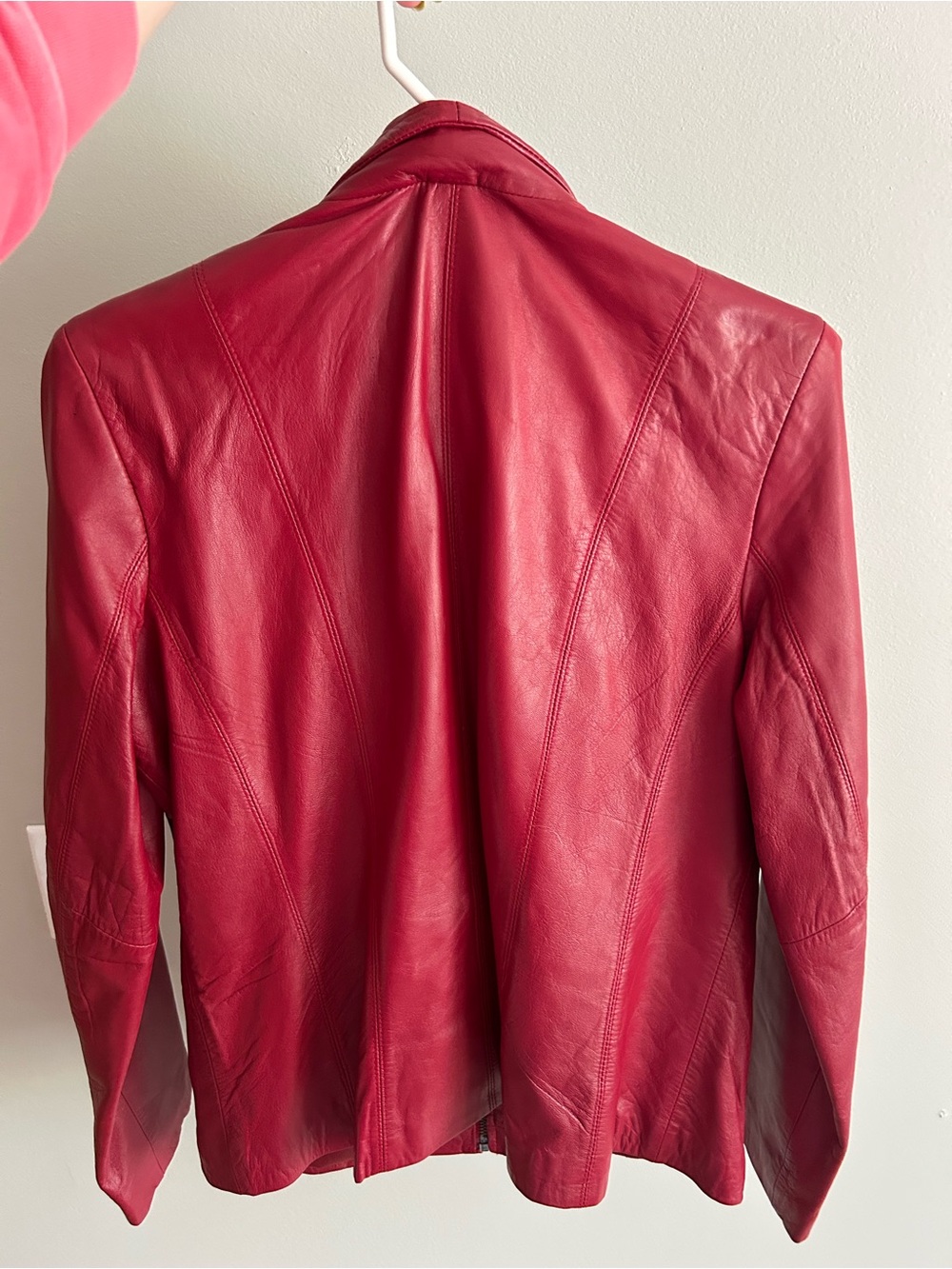 Vintage SIENA Genuine Red Leather Zip-Front Jacket - Size M - Picture 2 of 4